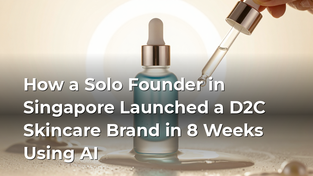 How a Solo Founder in Singapore Launched a D2C Skincare Brand in 8 Weeks Using AI