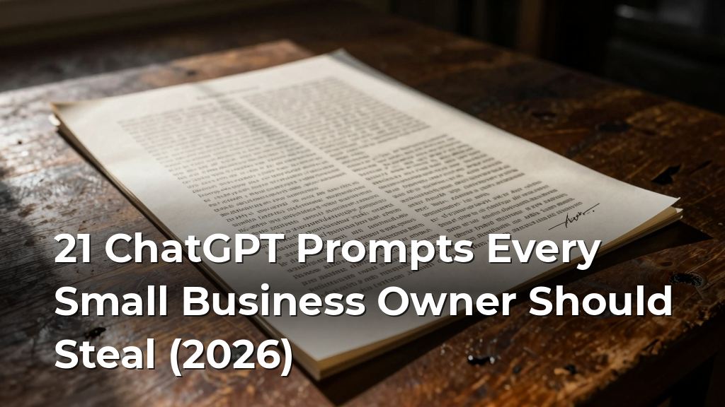 21 ChatGPT Prompts Every Small Business Owner Should Steal (2026)