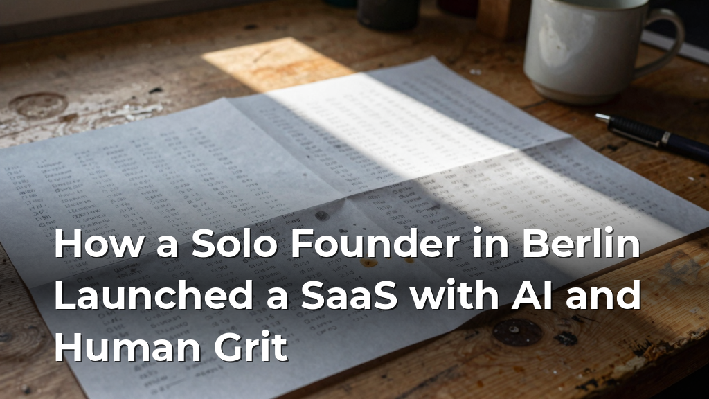 How a Solo Founder in Berlin Launched a SaaS with AI and Human Grit