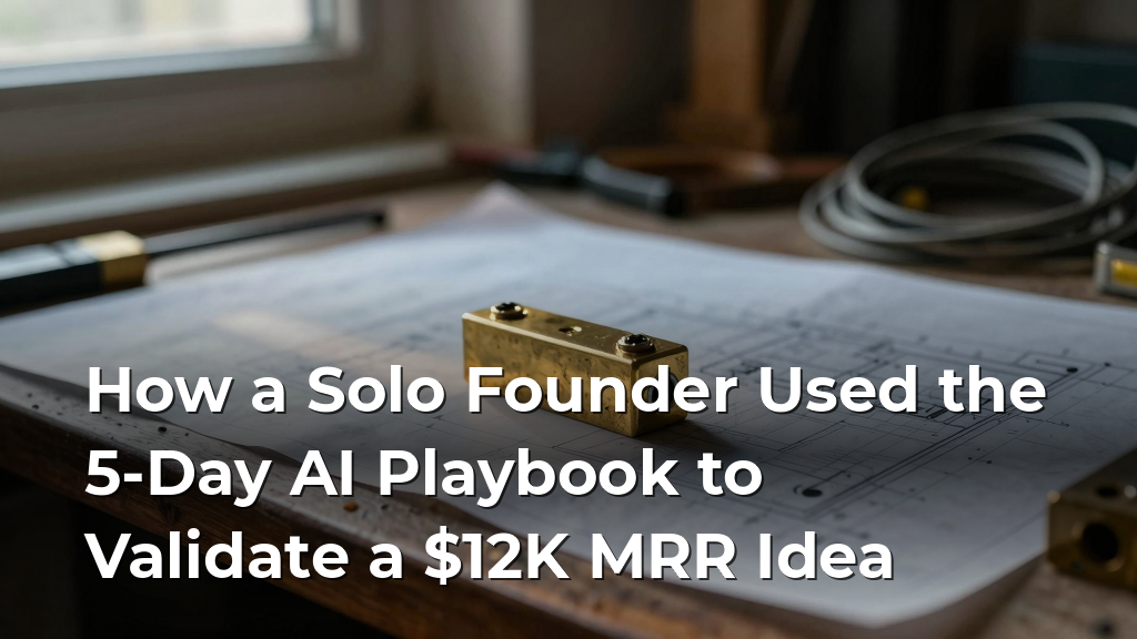How a Solo Founder Used the 5-Day AI Playbook to Validate a $12K MRR Idea