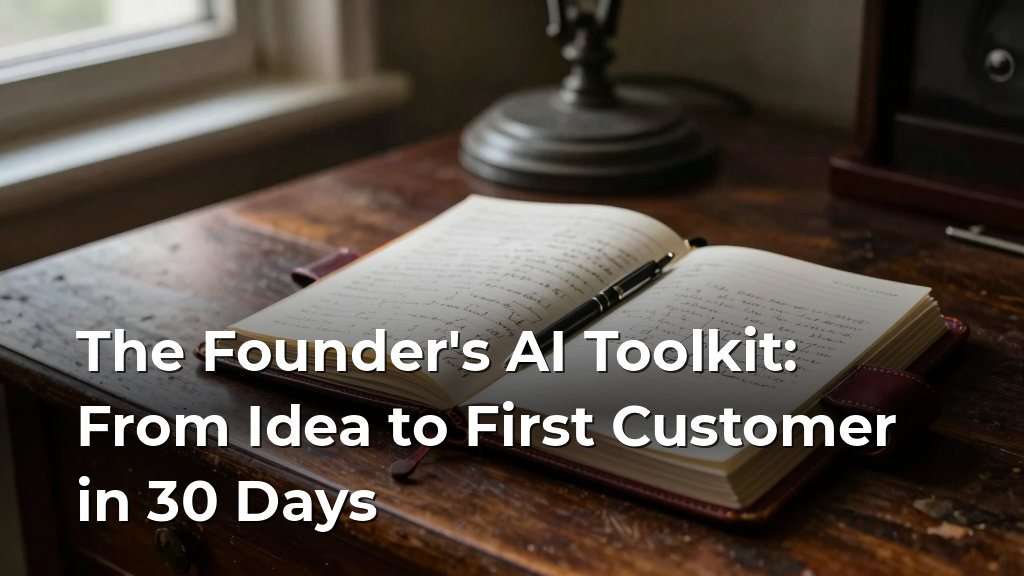 The Founder's AI Toolkit: From Idea to First Customer in 30 Days