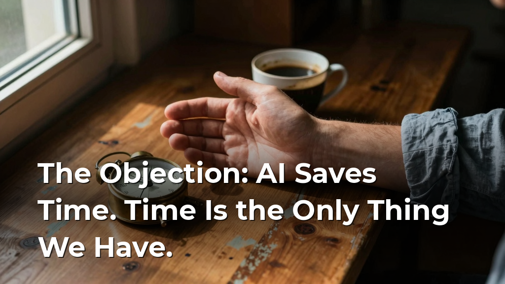 The Objection: AI Saves Time. Time Is the Only Thing We Have.