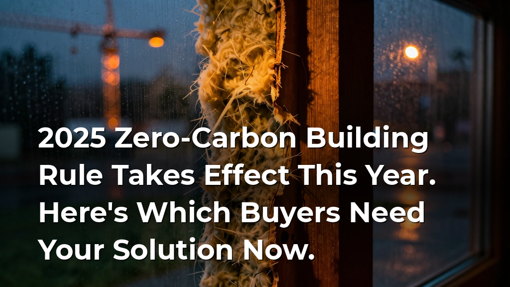 2025 Zero-Carbon Building Rule Takes Effect This Year. Here's Which Buyers Need Your Solution Now.