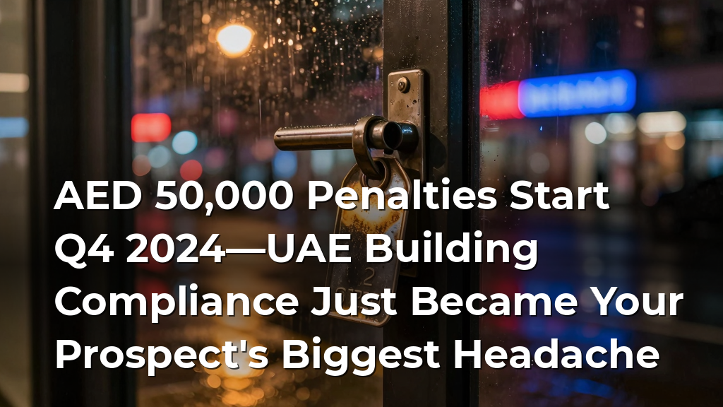 AED 50,000 Penalties Start Q4 2024—UAE Building Compliance Just Became Your Prospect's Biggest Headache