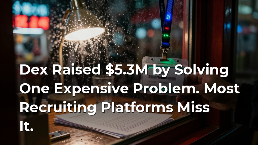 Dex Raised $5.3M by Solving One Expensive Problem. Most Recruiting Platforms Miss It.