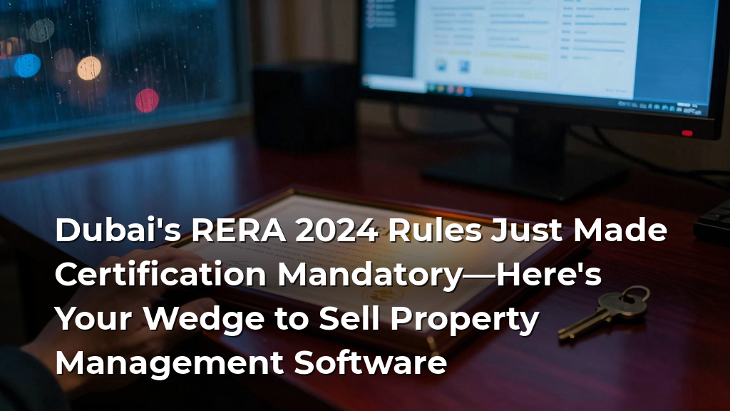 Dubai's RERA 2024 Rules Just Made Certification Mandatory—Here's Your Wedge to Sell Property Management Software