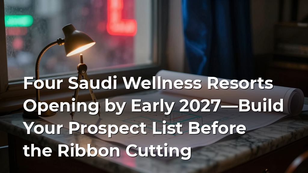 Four Saudi Wellness Resorts Opening by Early 2027—Build Your Prospect List Before the Ribbon Cutting