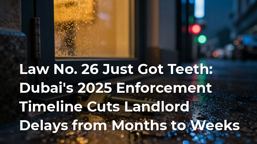 Law No. 26 Just Got Teeth: Dubai's 2025 Enforcement Timeline Cuts Landlord Delays from Months to Weeks
