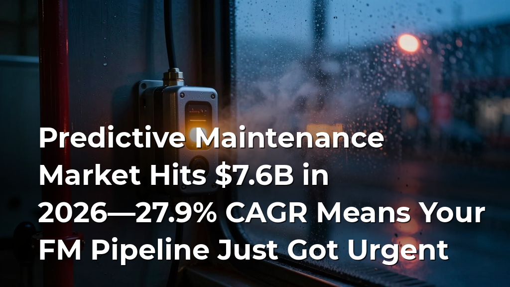 Predictive Maintenance Market Hits $7.6B in 2026—27.9% CAGR Means Your FM Pipeline Just Got Urgent