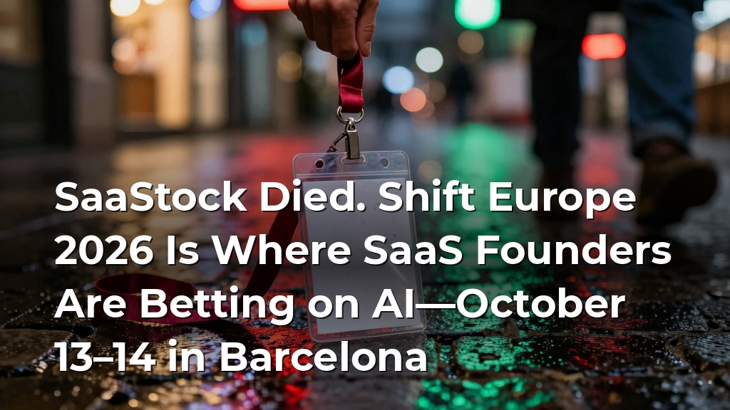 SaaStock Died. Shift Europe 2026 Is Where SaaS Founders Are Betting on AI—October 13–14 in Barcelona