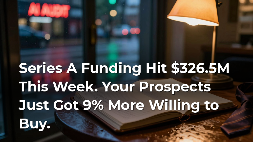 Series A Funding Hit $326.5M This Week. Your Prospects Just Got 9% More Willing to Buy.