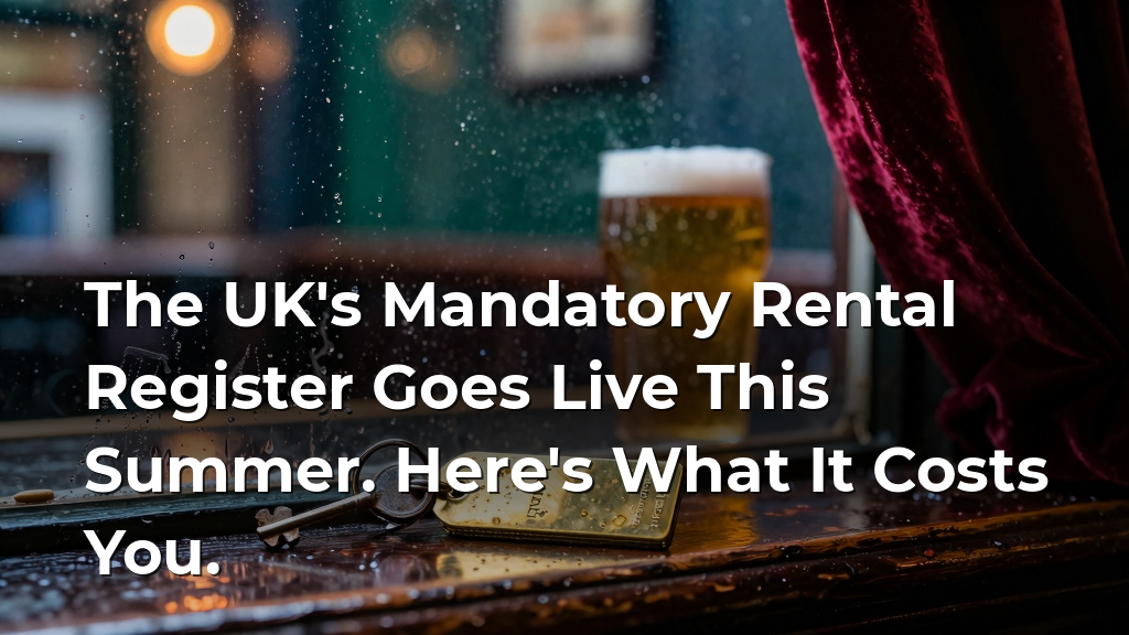 The UK's Mandatory Rental Register Goes Live This Summer. Here's What It Costs You.