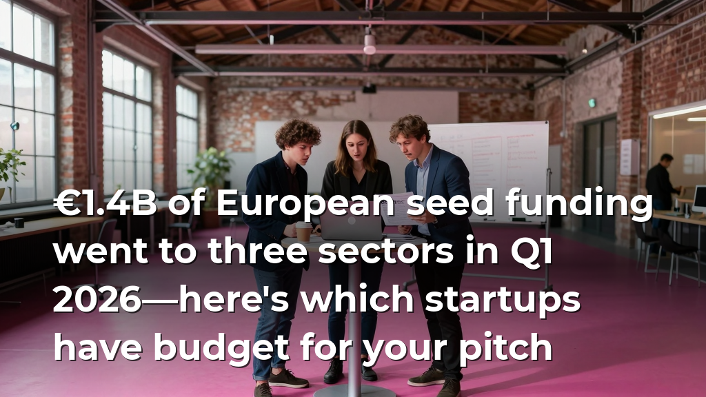 €1.4B of European seed funding went to three sectors in Q1 2026—here's which startups have budget for your pitch