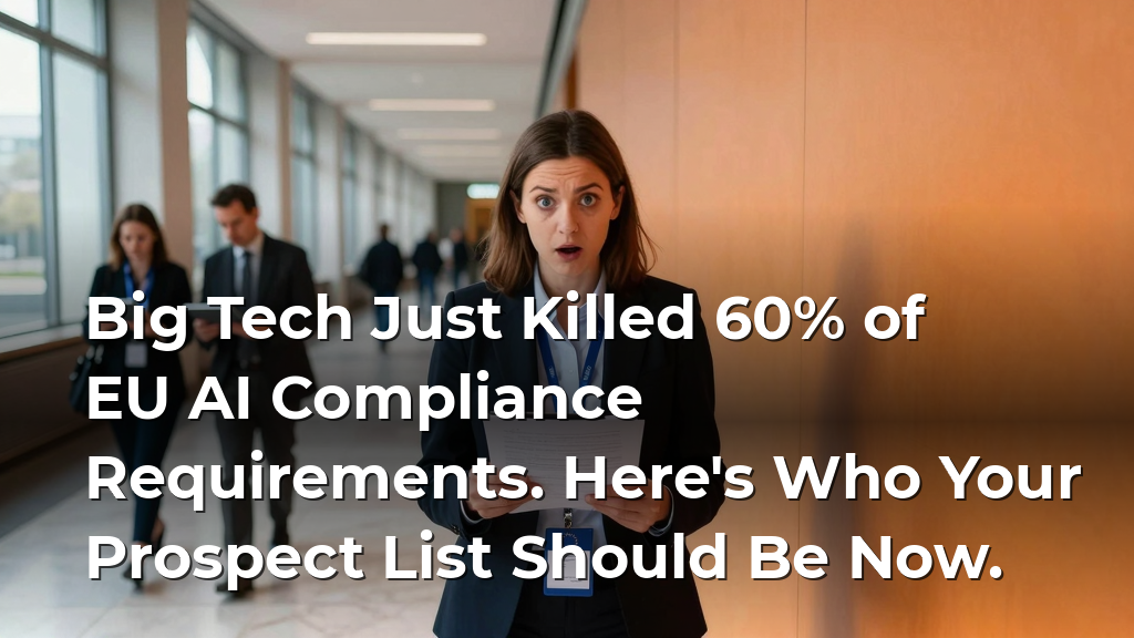 Big Tech Just Killed 60% of EU AI Compliance Requirements. Here's Who Your Prospect List Should Be Now.