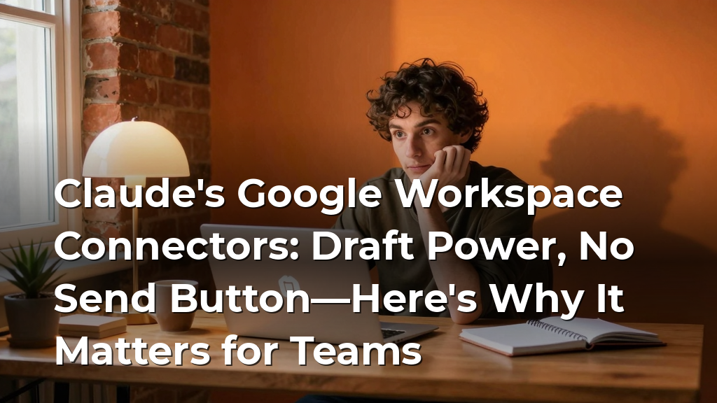 Claude's Google Workspace Connectors: Draft Power, No Send Button—Here's Why It Matters for Teams