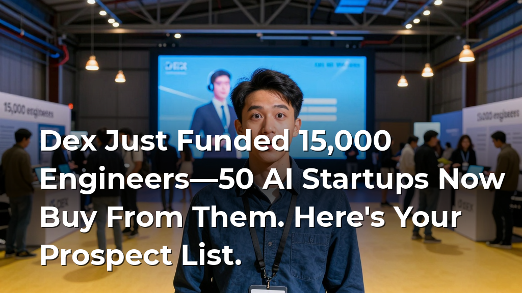 Dex Just Funded 15,000 Engineers—50 AI Startups Now Buy From Them. Here's Your Prospect List.