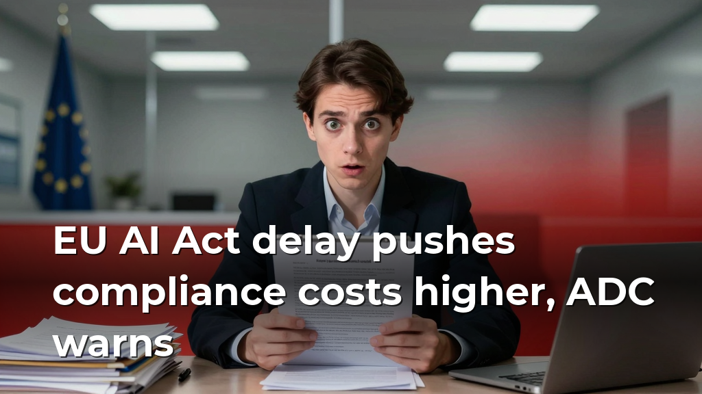 EU AI Act delay pushes compliance costs higher, ADC warns