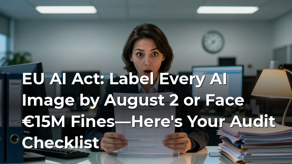 EU AI Act: Label Every AI Image by August 2 or Face €15M Fines—Here's Your Audit Checklist