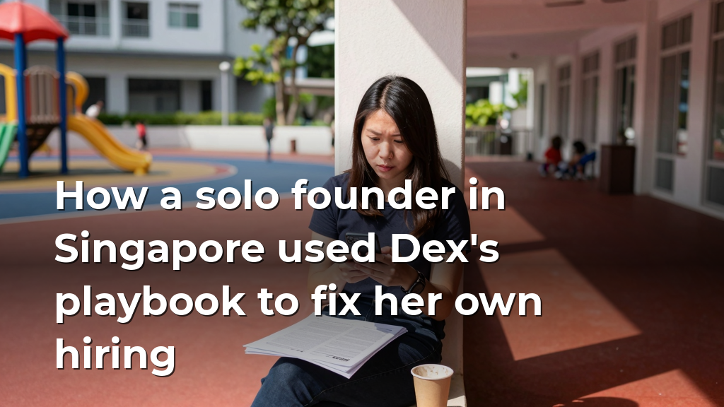 How a solo founder in Singapore used Dex's playbook to fix her own hiring