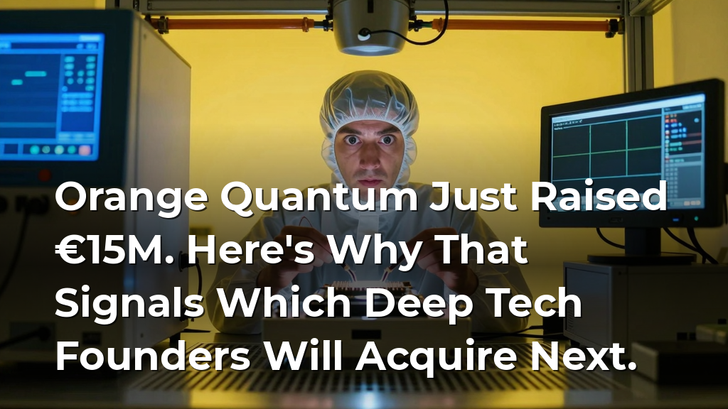 Orange Quantum Just Raised €15M. Here's Why That Signals Which Deep Tech Founders Will Acquire Next.