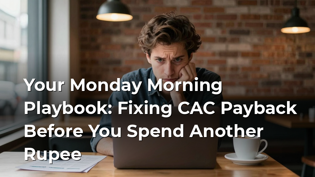 Your Monday Morning Playbook: Fixing CAC Payback Before You Spend Another Rupee