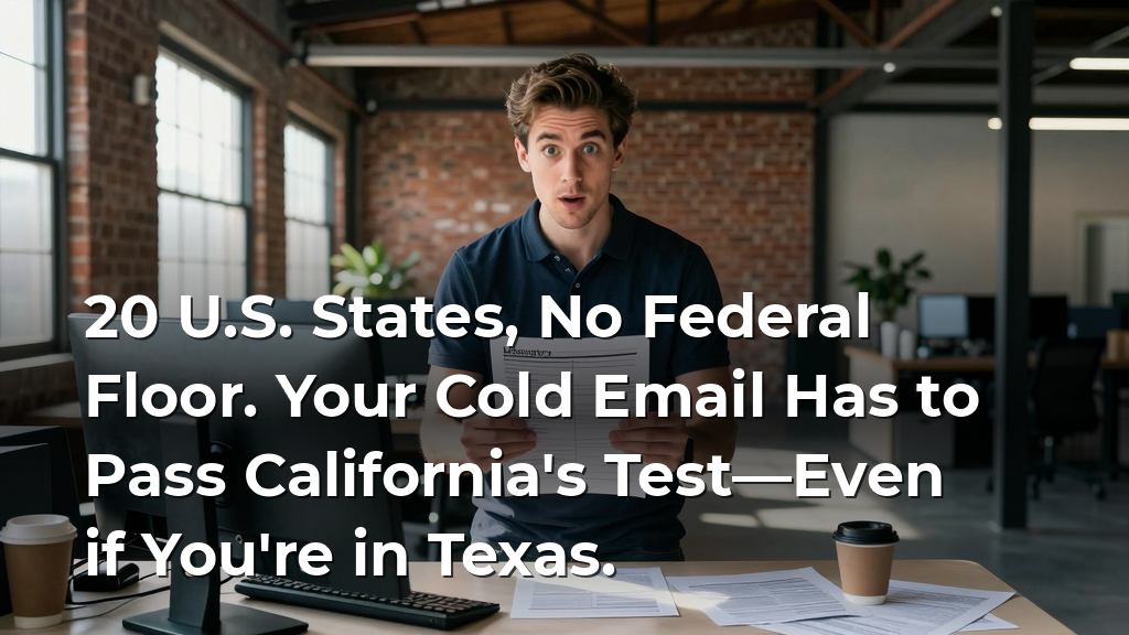 20 U.S. States, No Federal Floor. Your Cold Email Has to Pass California's Test—Even if You're in Texas.