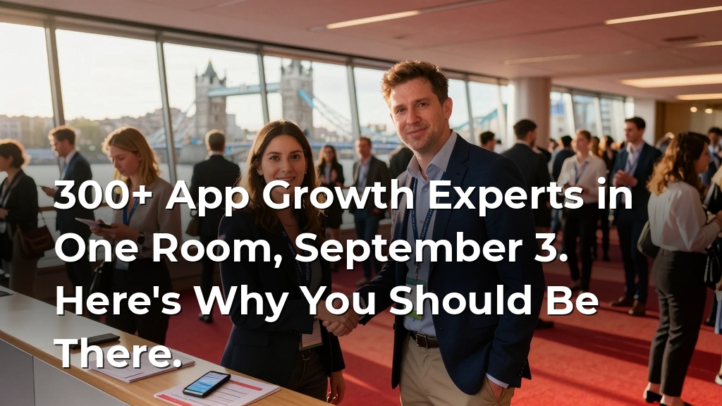 300+ App Growth Experts in One Room, September 3. Here's Why You Should Be There.
