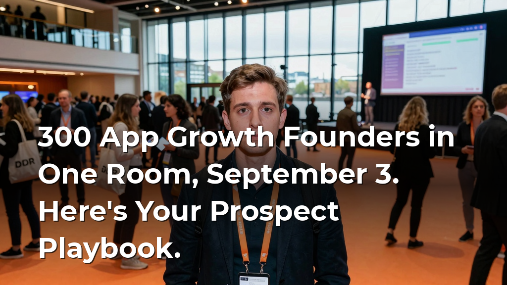 300+ App Growth Founders in One Room, September 3. Here's Your Pre-Event Prospecting Playbook.
