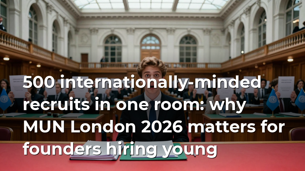 500 internationally-minded recruits in one room: why MUN London 2026 matters for founders hiring young