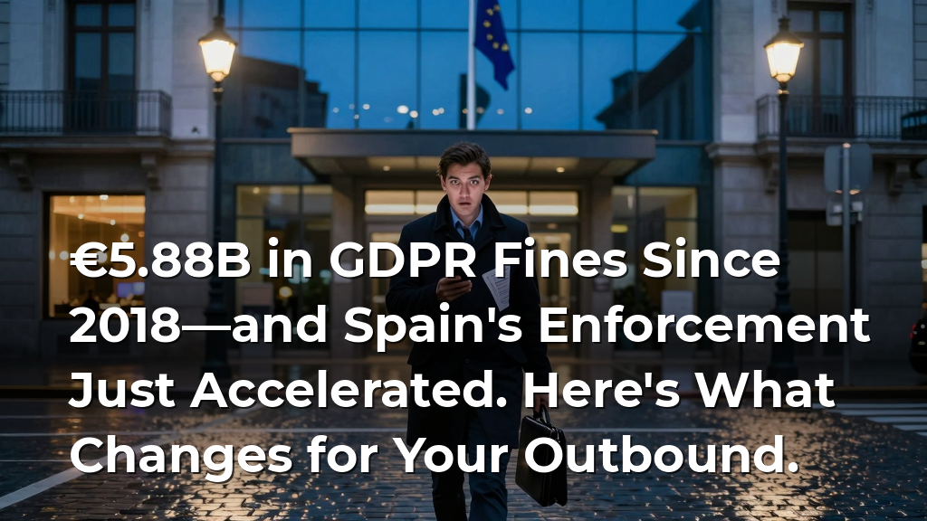 €5.88B in GDPR Fines Since 2018—and Spain's Enforcement Just Accelerated. Here's What Changes for Your Outbound.