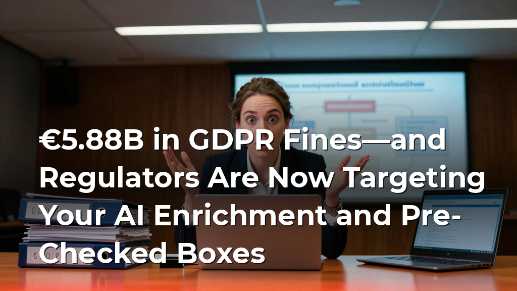 €5.88B in GDPR Fines—and Regulators Are Now Targeting Your AI Enrichment and Pre-Checked Boxes