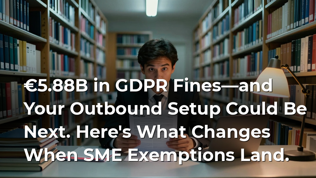 €5.88B in GDPR Fines—and Your Outbound Setup Could Be Next. Here's What Changes When SME Exemptions Land.