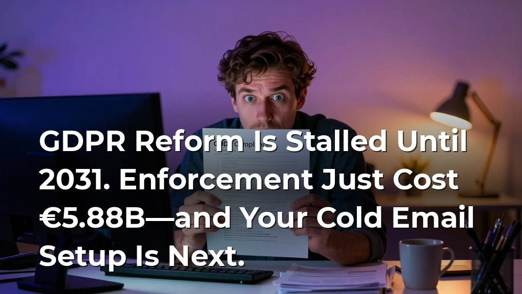 GDPR Reform Is Stalled Until 2031. Enforcement Just Cost €5.88B—and Your Cold Email Setup Is Next.
