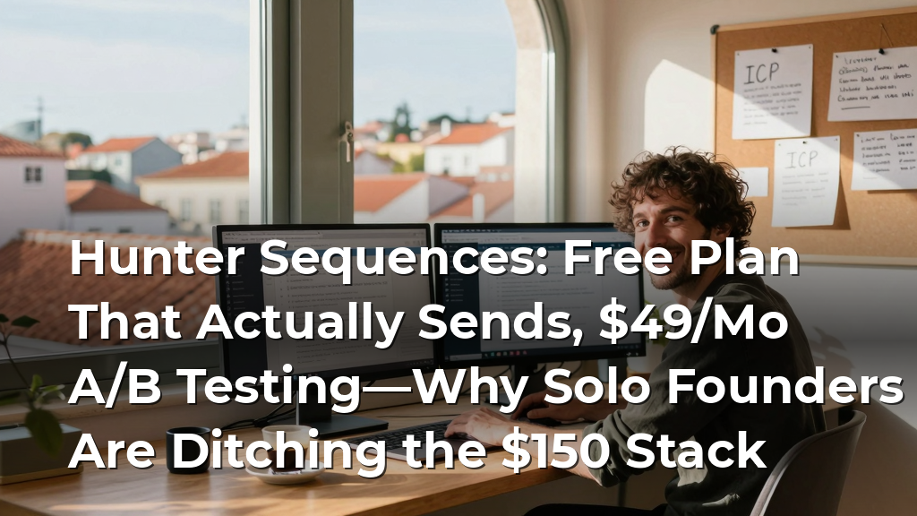 Hunter Sequences: Free Plan That Actually Sends, $49/Mo A/B Testing—Why Solo Founders Are Ditching the $150 Stack