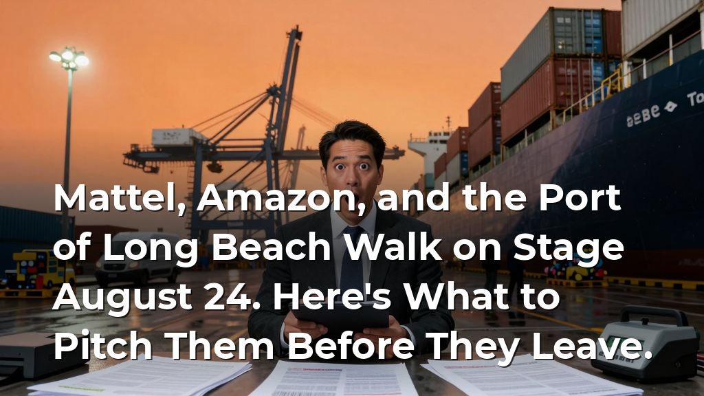 Mattel, Amazon, and the Port of Long Beach Walk on Stage August 24. Here's What to Pitch Them Before They Leave.