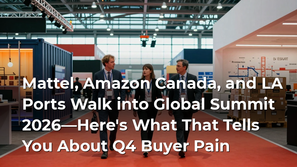 Mattel, Amazon Canada, and LA Ports Walk into Global Summit 2026—Here's What That Tells You About Q4 Buyer Pain