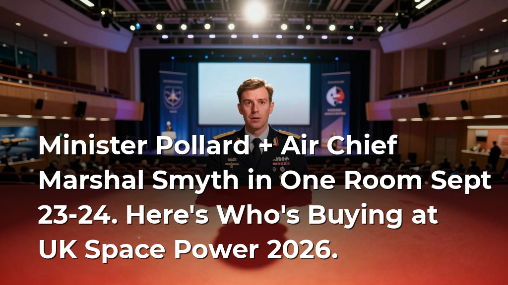 Minister Pollard + Air Chief Marshal Smyth in One Room Sept 23-24. Here's Who's Buying at UK Space Power 2026.