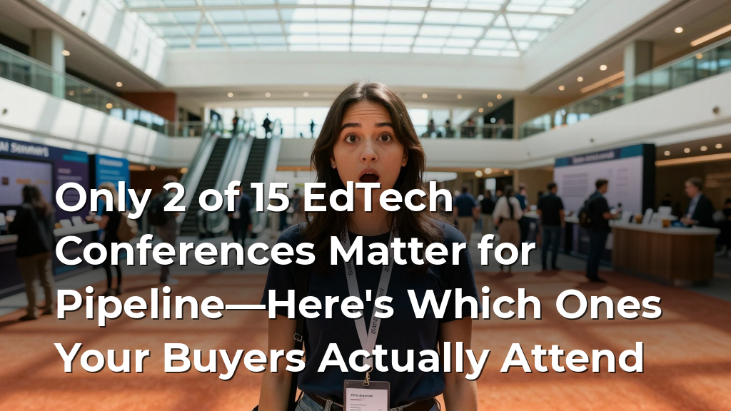 Only 2 of 15 EdTech Conferences Matter for Pipeline—Here's Which Ones Your Buyers Actually Attend