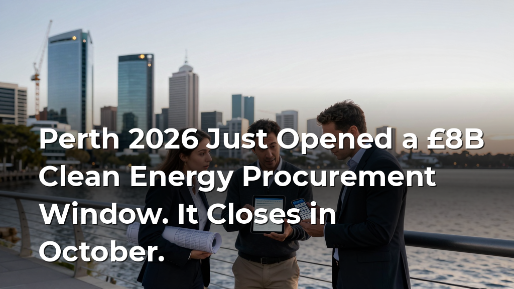 Perth 2026 Just Opened a £8B Clean Energy Procurement Window. It Closes in October.