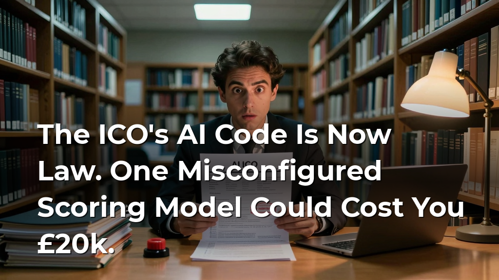 The ICO's AI Code Is Now Law. One Misconfigured Scoring Model Could Cost You £20k.