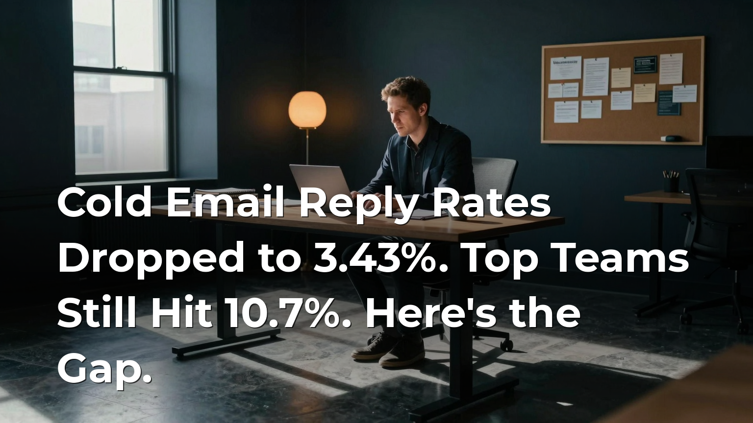 Cold Email Reply Rates Dropped to 3.43%. Top Teams Still Hit 10.7%. Here's the Gap.