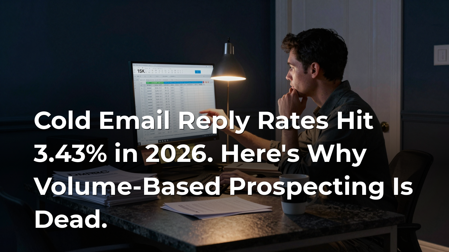 Cold Email Reply Rates Hit 3.43% in 2026. Here's Why Volume-Based Prospecting Is Dead.