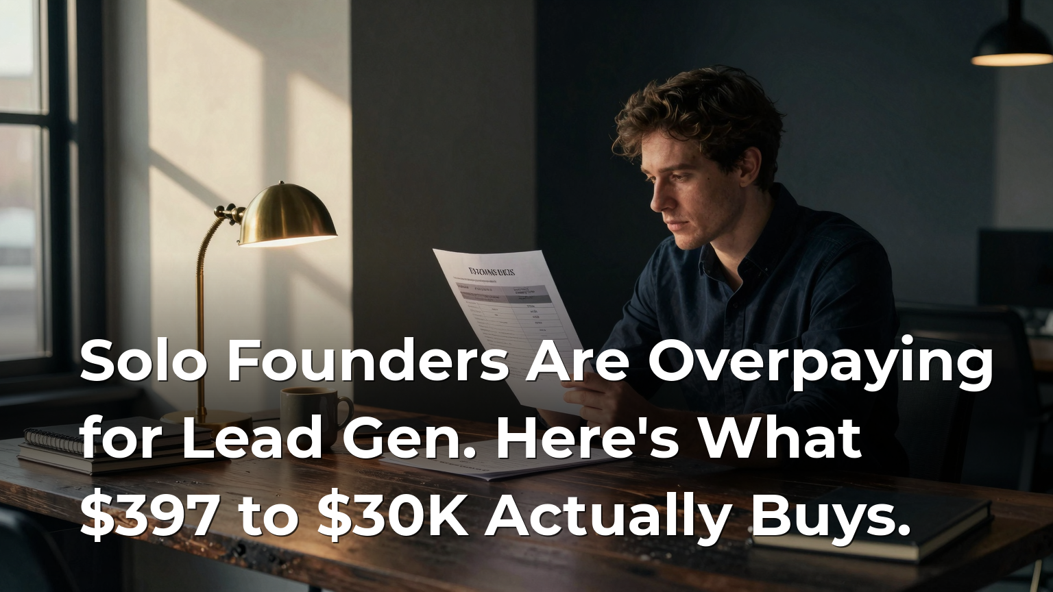 Solo Founders Are Overpaying for Lead Gen. Here's What $397 to $30K Actually Buys.